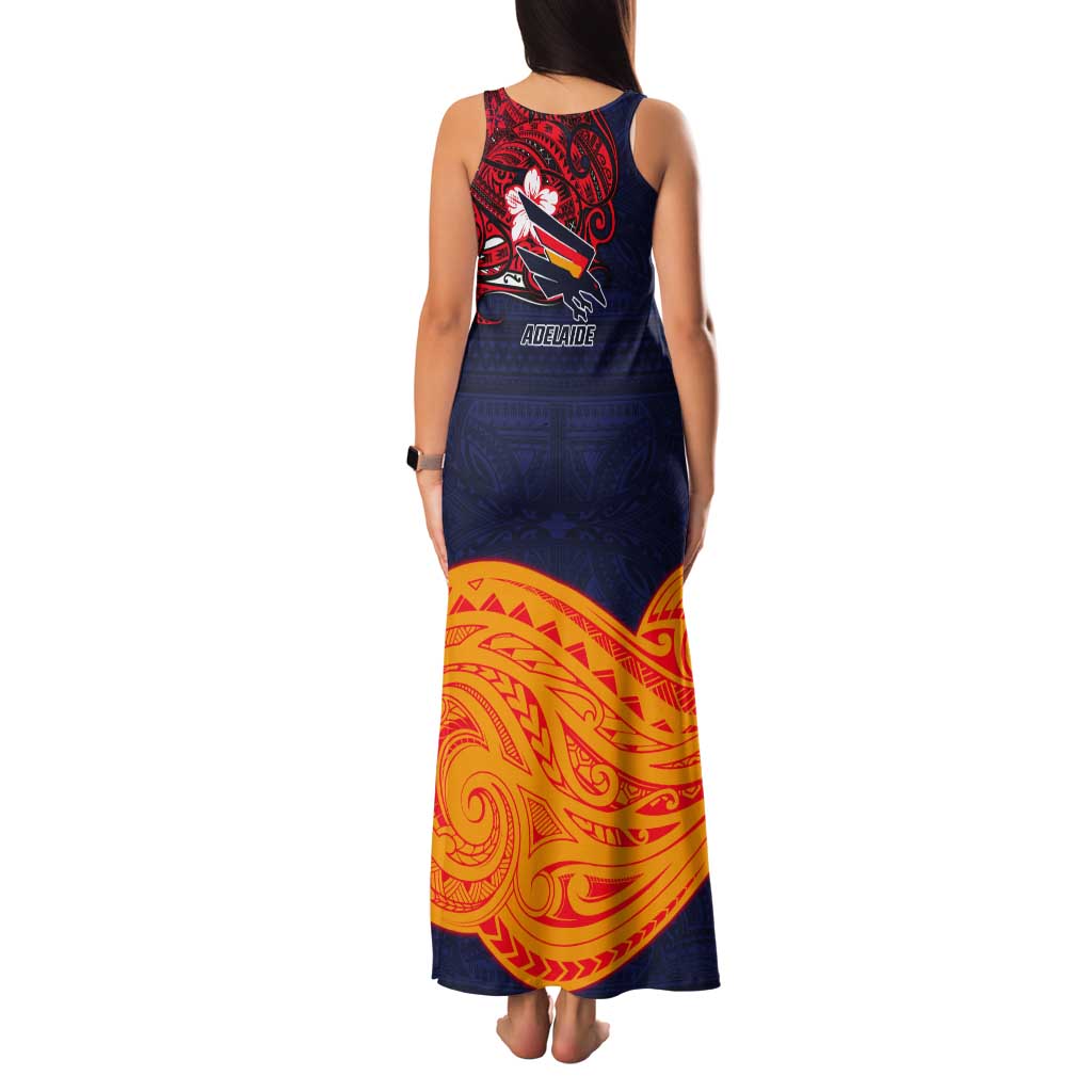 Adelaide Crow Mascot Tank Maxi Dress Polynesian Tribal Pattern Bold Island Style