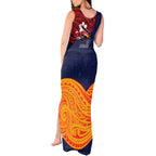 Adelaide Crow Mascot Tank Maxi Dress Polynesian Tribal Pattern Bold Island Style