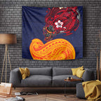 Adelaide Crow Mascot Tapestry Polynesian Tribal Pattern Bold Island Style