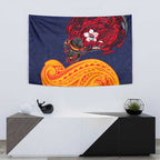 Adelaide Crow Mascot Tapestry Polynesian Tribal Pattern Bold Island Style