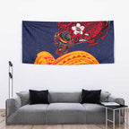 Adelaide Crow Mascot Tapestry Polynesian Tribal Pattern Bold Island Style