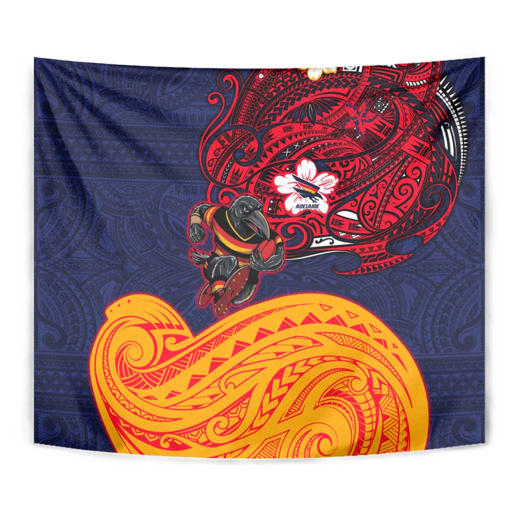Adelaide Crow Mascot Tapestry Polynesian Tribal Pattern Bold Island Style