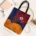 Adelaide Crow Mascot Tote Bag Polynesian Tribal Pattern Bold Island Style
