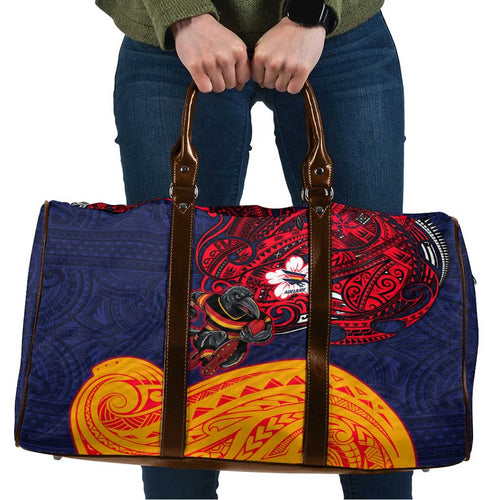 Adelaide Crow Mascot Travel Bag Polynesian Tribal Pattern Bold Island Style