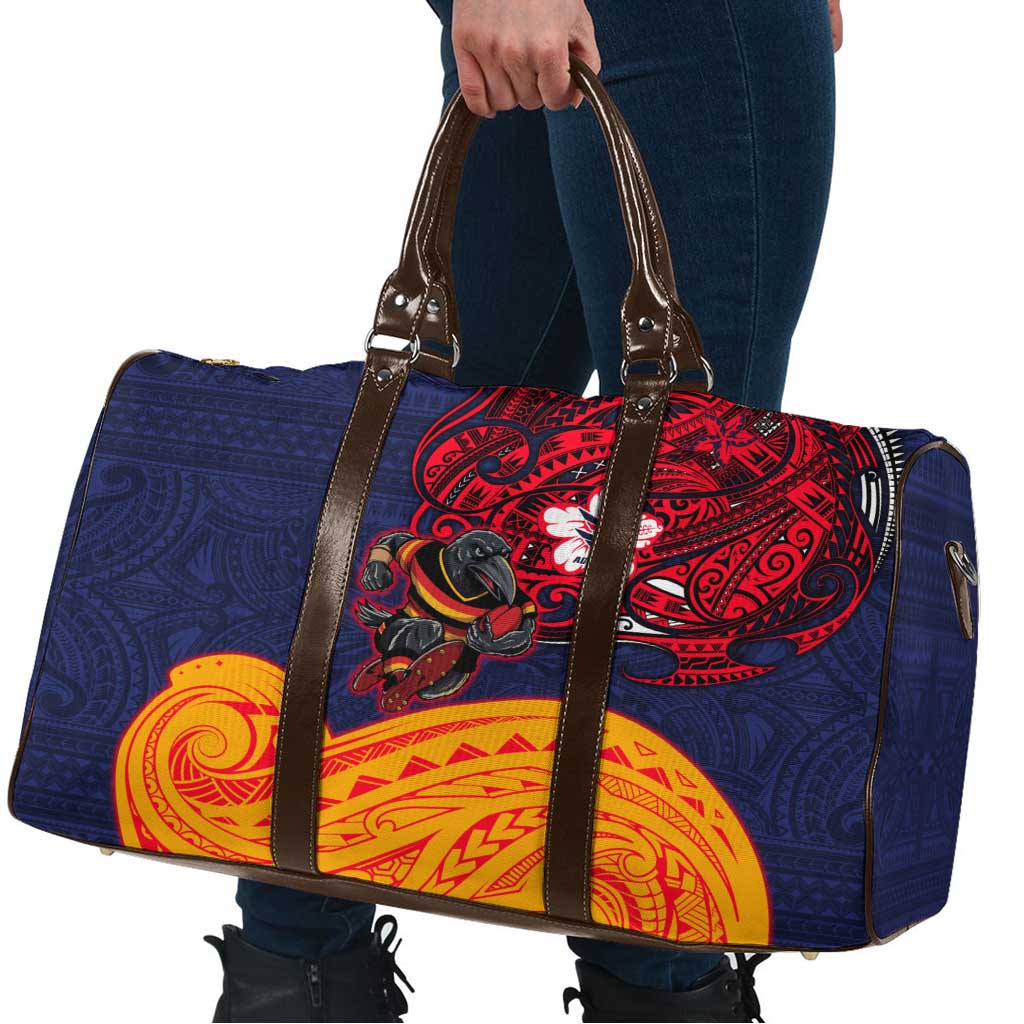 Adelaide Crow Mascot Travel Bag Polynesian Tribal Pattern Bold Island Style