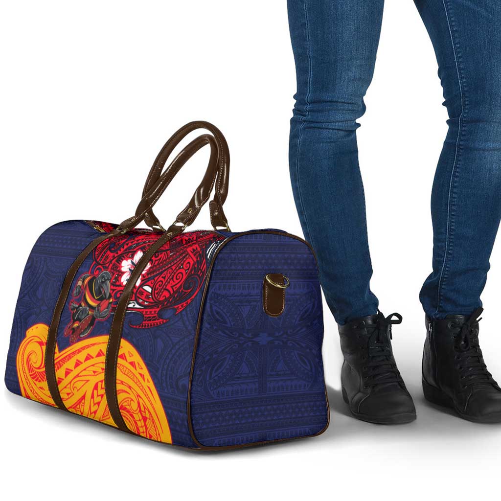 Adelaide Crow Mascot Travel Bag Polynesian Tribal Pattern Bold Island Style