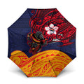 Adelaide Crow Mascot Umbrella Polynesian Tribal Pattern Bold Island Style