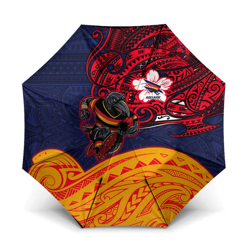 Adelaide Crow Mascot Umbrella Polynesian Tribal Pattern Bold Island Style
