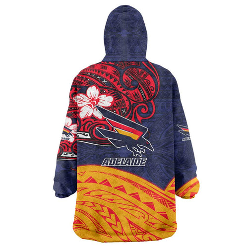 Adelaide Crow Mascot Wearable Blanket Hoodie Polynesian Tribal Pattern Bold Island Style