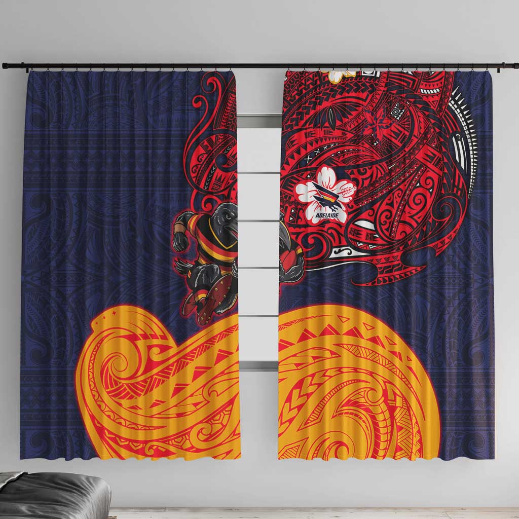 Adelaide Crow Mascot Window Curtain Polynesian Tribal Pattern Bold Island Style