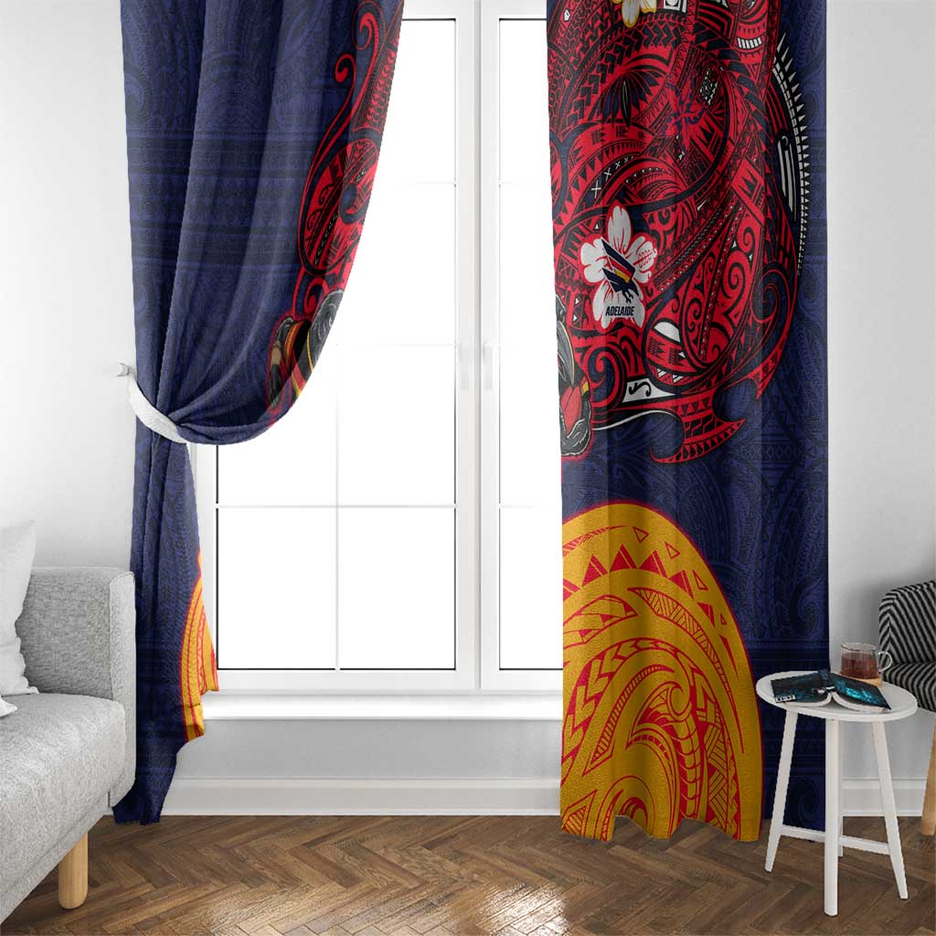 Adelaide Crow Mascot Window Curtain Polynesian Tribal Pattern Bold Island Style