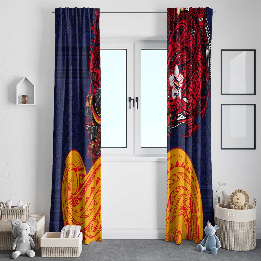 Adelaide Crow Mascot Window Curtain Polynesian Tribal Pattern Bold Island Style