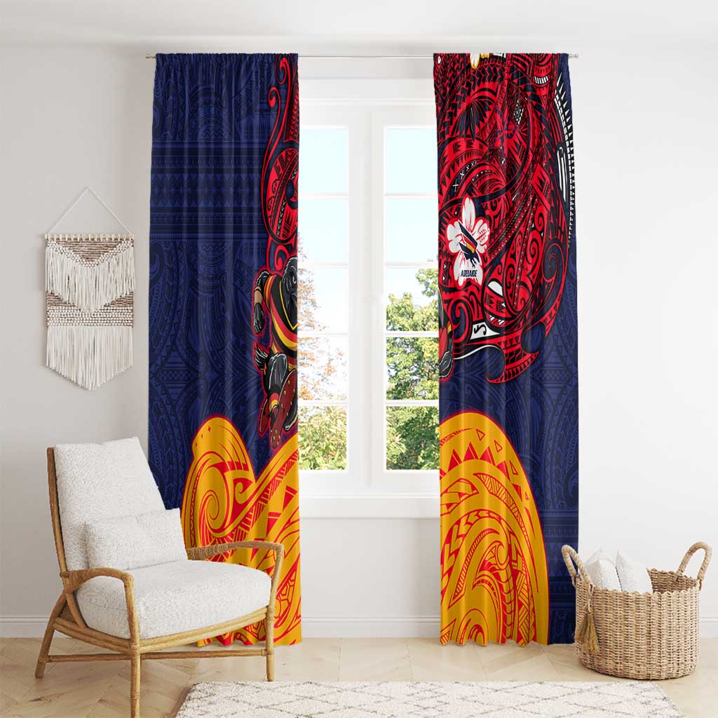 Adelaide Crow Mascot Window Curtain Polynesian Tribal Pattern Bold Island Style