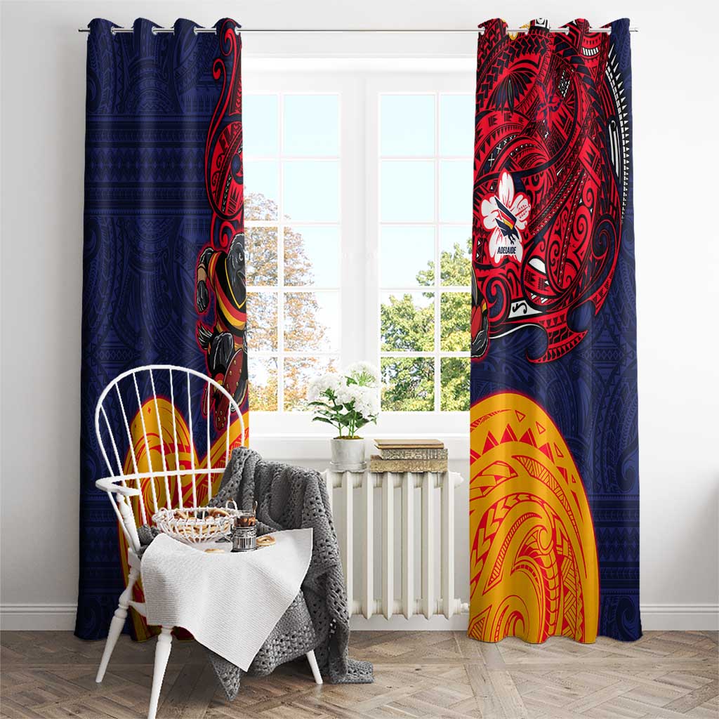 Adelaide Crow Mascot Window Curtain Polynesian Tribal Pattern Bold Island Style