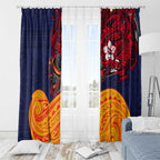 Adelaide Crow Mascot Window Curtain Polynesian Tribal Pattern Bold Island Style