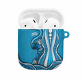 Adelaide Strikers AirPods Case Aboriginal Dot Art Cyan Blue - Tribal Wave Pattern