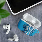 Adelaide Strikers AirPods Case Aboriginal Dot Art Cyan Blue - Tribal Wave Pattern
