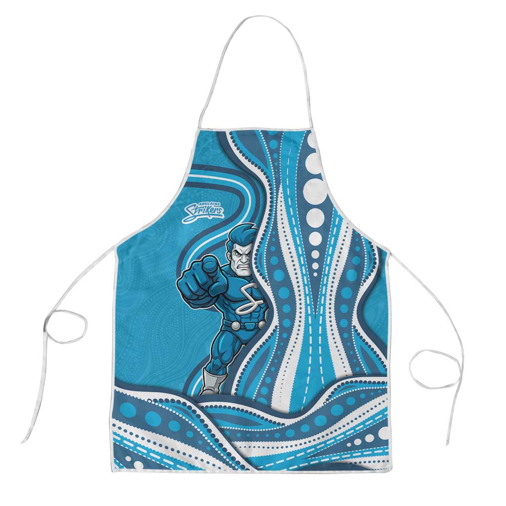 Adelaide Strikers Apron Aboriginal Dot Art Cyan Blue - Tribal Wave Pattern