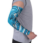 Adelaide Strikers Arm Sleeves Aboriginal Dot Art Cyan Blue - Tribal Wave Pattern