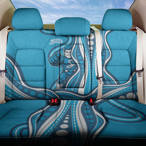 Adelaide Strikers Back Car Seat Cover Aboriginal Dot Art Cyan Blue - Tribal Wave Pattern