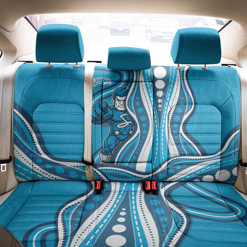 Adelaide Strikers Back Car Seat Cover Aboriginal Dot Art Cyan Blue - Tribal Wave Pattern