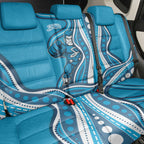 Adelaide Strikers Back Car Seat Cover Aboriginal Dot Art Cyan Blue - Tribal Wave Pattern