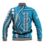 Adelaide Strikers Baseball Jacket Aboriginal Dot Art Cyan Blue - Tribal Wave Pattern