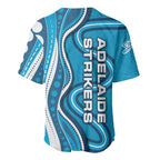 Adelaide Strikers Baseball Jersey Aboriginal Dot Art Cyan Blue - Tribal Wave Pattern