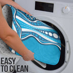 Adelaide Strikers Bathroom Set Aboriginal Dot Art Cyan Blue - Tribal Wave Pattern