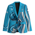 Adelaide Strikers Blazer Aboriginal Dot Art Cyan Blue - Tribal Wave Pattern