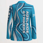 Adelaide Strikers Blazer Aboriginal Dot Art Cyan Blue - Tribal Wave Pattern