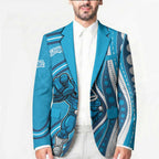 Adelaide Strikers Blazer Aboriginal Dot Art Cyan Blue - Tribal Wave Pattern