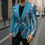 Adelaide Strikers Blazer Aboriginal Dot Art Cyan Blue - Tribal Wave Pattern