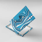 Adelaide Strikers Canvas Wall Art Aboriginal Dot Art Cyan Blue - Tribal Wave Pattern