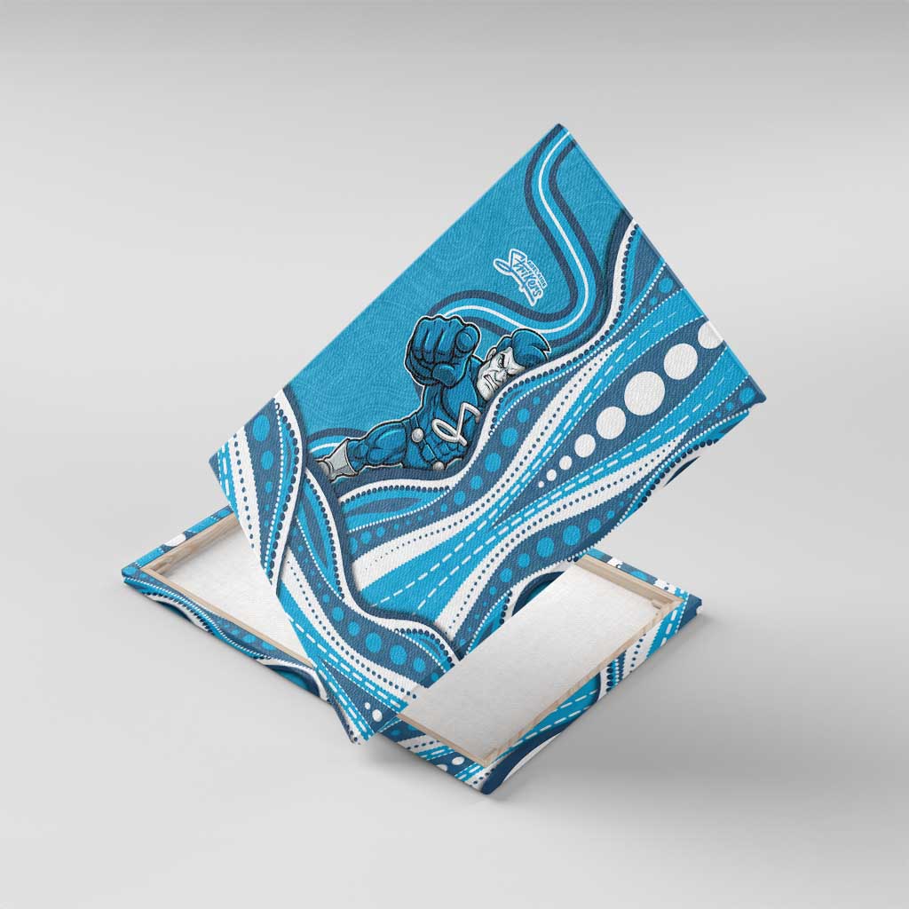 Adelaide Strikers Canvas Wall Art Aboriginal Dot Art Cyan Blue - Tribal Wave Pattern