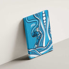 Adelaide Strikers Canvas Wall Art Aboriginal Dot Art Cyan Blue - Tribal Wave Pattern