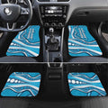 Adelaide Strikers Car Mats Aboriginal Dot Art Cyan Blue - Tribal Wave Pattern