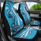 Adelaide Strikers Car Seat Cover Aboriginal Dot Art Cyan Blue - Tribal Wave Pattern