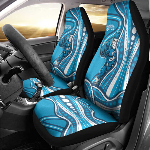 Adelaide Strikers Car Seat Cover Aboriginal Dot Art Cyan Blue - Tribal Wave Pattern