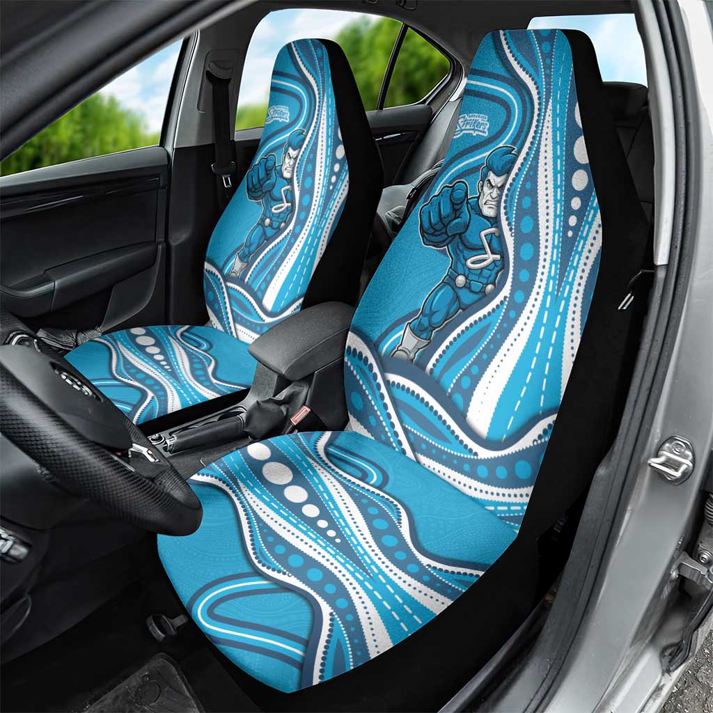 Adelaide Strikers Car Seat Cover Aboriginal Dot Art Cyan Blue - Tribal Wave Pattern
