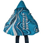 Adelaide Strikers Cloak Aboriginal Dot Art Cyan Blue - Tribal Wave Pattern