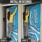 Adelaide Strikers Door Cover Aboriginal Dot Art Cyan Blue - Tribal Wave Pattern