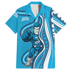 Adelaide Strikers Hawaiian Shirt Aboriginal Dot Art Cyan Blue - Tribal Wave Pattern