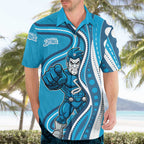 Adelaide Strikers Hawaiian Shirt Aboriginal Dot Art Cyan Blue - Tribal Wave Pattern