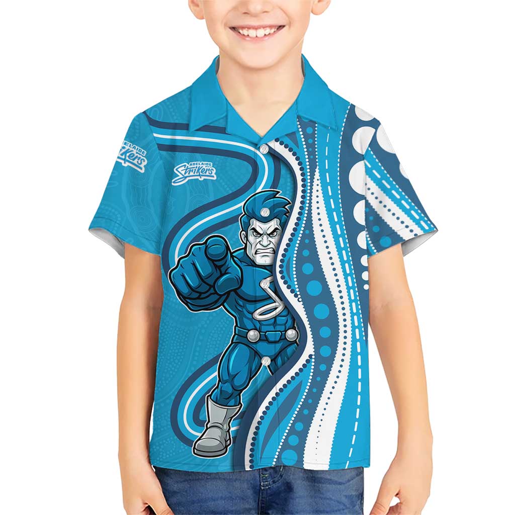 Adelaide Strikers Hawaiian Shirt Aboriginal Dot Art Cyan Blue - Tribal Wave Pattern
