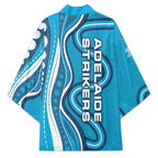 Adelaide Strikers Kimono Aboriginal Dot Art Cyan Blue - Tribal Wave Pattern