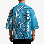 Adelaide Strikers Kimono Aboriginal Dot Art Cyan Blue - Tribal Wave Pattern