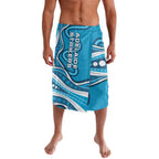 Adelaide Strikers Lavalava Aboriginal Dot Art Cyan Blue - Tribal Wave Pattern