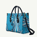 Adelaide Strikers Leather Bag Aboriginal Dot Art Cyan Blue - Tribal Wave Pattern