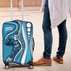 Adelaide Strikers Luggage Cover Aboriginal Dot Art Cyan Blue - Tribal Wave Pattern